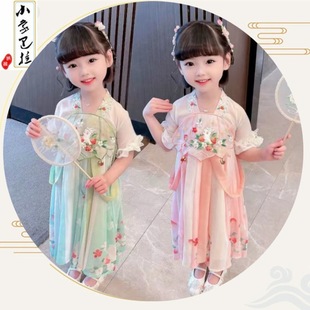 Hanfu Skirt Tang Suit Children's Summer Cheongsam 2022 New Little Girl Princess Dress Chinese Style Girls Dress