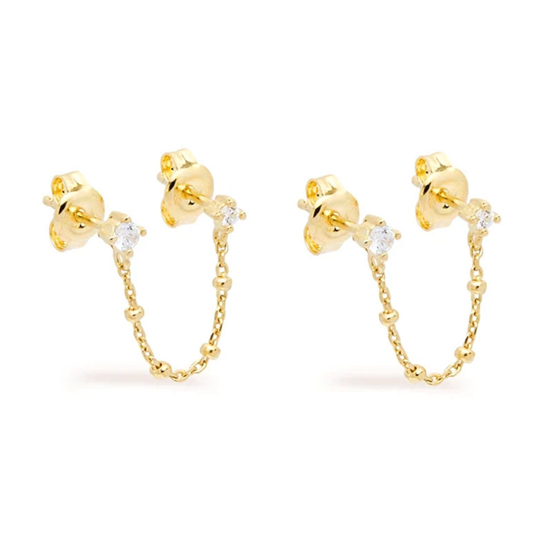 Women'S Gender Inlay Design 1 Pair 925 Sterling Silver Pearl Zircon Solid Color Drop Earrings