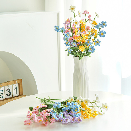 Forget-me-not finished woven bouquet, creative forest style with European and American artificial flowers, handmade gift for girlfriend