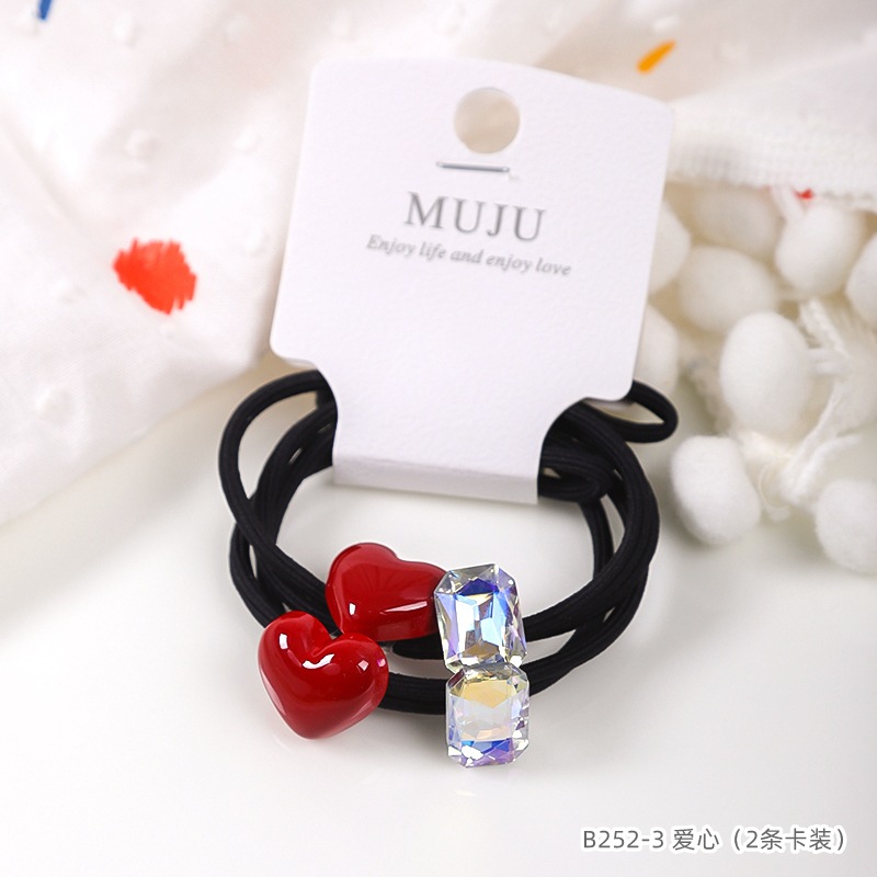 [Carga de tarjeta] sensación de alto nivel coreano de cabello de código de barras de moda de alta elasticidad de cabello anillo de cabello correa de cola de caballo