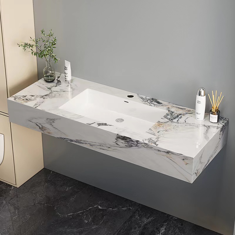 Bathroom Washbasin Slate Ceramic Seamless Integrated Basin Washbasin Hotel Bathroom Washbasin Balcony Washbasin