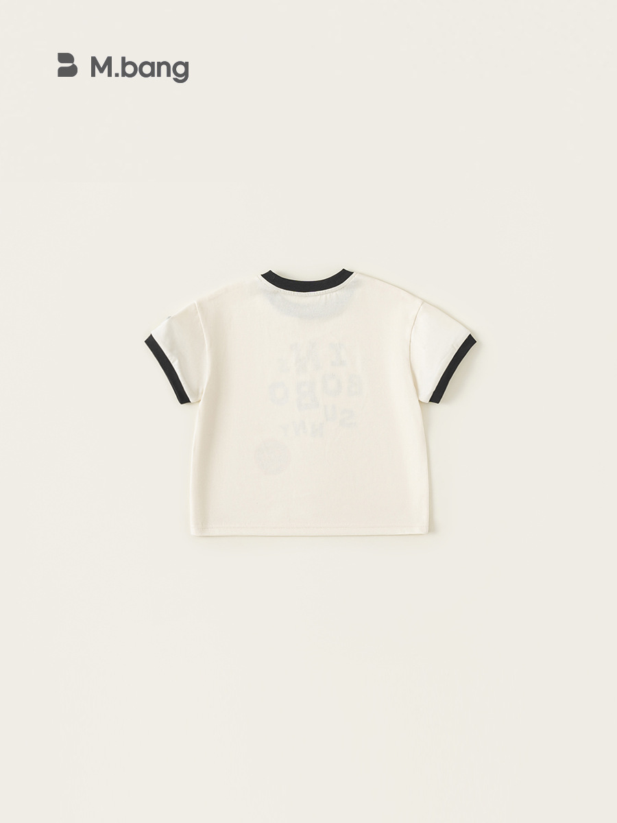 Youbao Ropa para niños Camiseta de cuello redondo de 8 años para niños Camiseta de color en contraste con estampado de letras para niñas Verano casual Manga corta