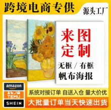 亚马逊批发定制帆布画挂画客厅装饰画喷绘画芯海报实木无框画壁画