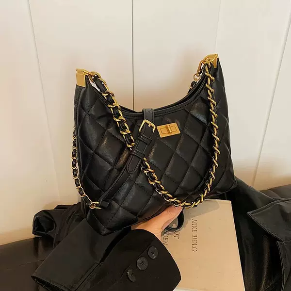 Small Chanel Style Bag 2025 New Fashion High-end Texture Rhombic Shoulder Crossbody Bag Elegant Casual All-match Underarm Bag