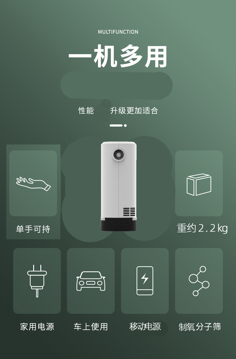 Plateau travel car charging oxygen booster oxygen supply oxygen generator oxygen machine car oxygen bar air purifier