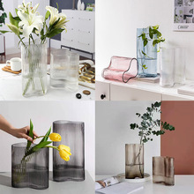 创意北欧脚印型大号玻璃花瓶透明客厅摆件小清新水培富贵竹插花瓶