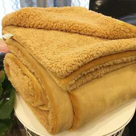 夏尔巴毯子羊羔绒毛毯法兰绒仿棉绒舒棉绒毛毯双层盖毯加厚保暖毯