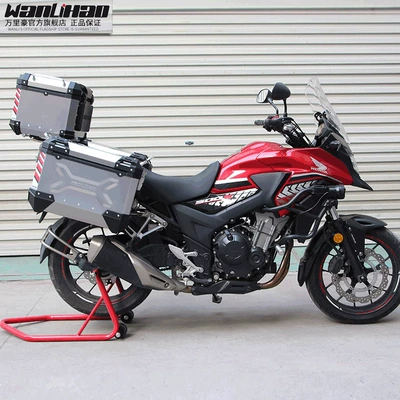 Motorcycle trunk — aluminum alloy side boxes - 500cbx-with-side-frame-three-boxes-in-a-set