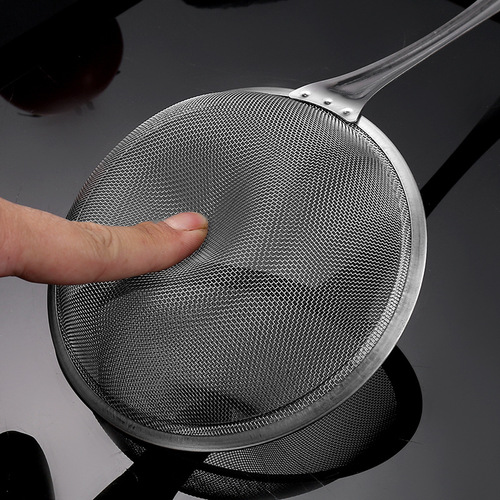 Stainless steel mesh oil leakage grid ultra-dense flour sieve household bean berry juice foaming filter oil spoon oil residue colander