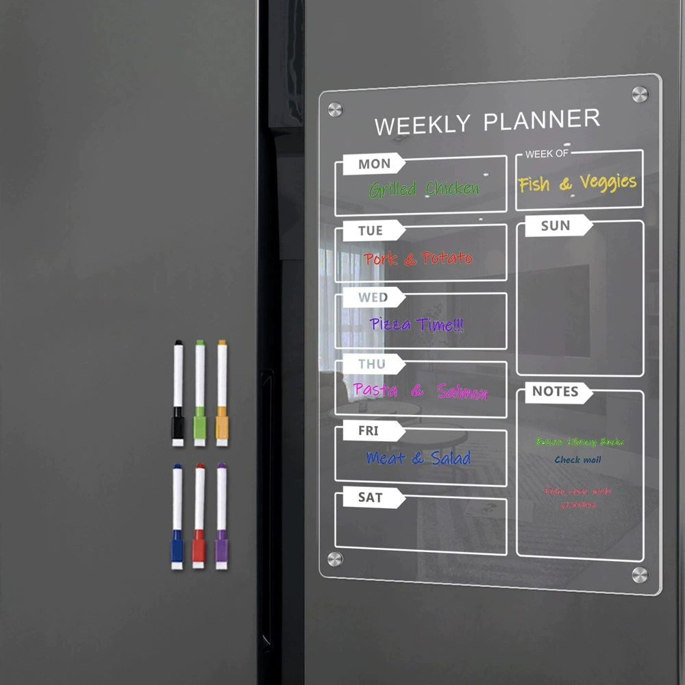 Доска для заметок, еженедельник, доска объявлений, магнитная присоска, украшение для холодильника, магнитный прозрачный акриловый магнитный планировщик