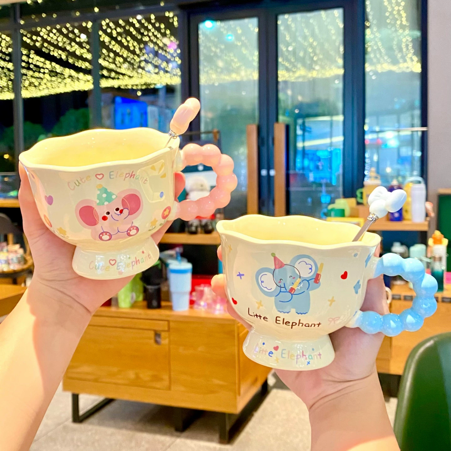 Хорошенький маленький слонёнок мультяшная кружка для пар ceramическая кружка для девушек день рождения подарок офис кофейная чашка