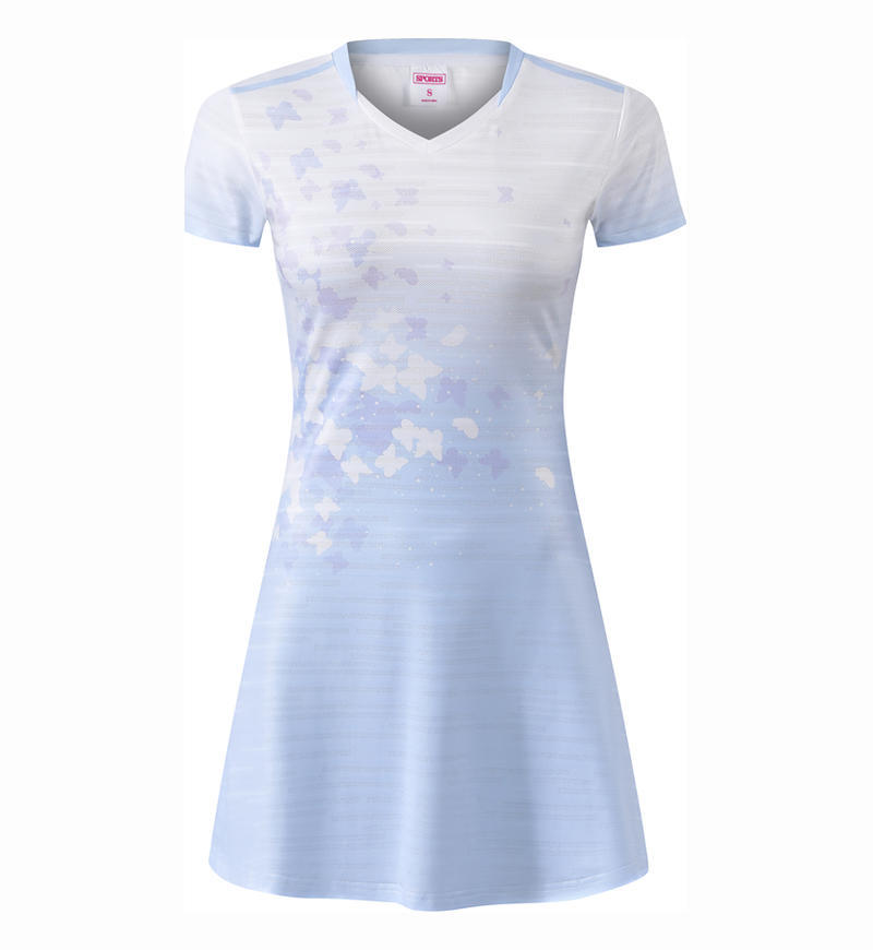 Vestido de bádminton de velocidad de mujer seco abrigo transpirable de fondo anti-luz de tenis vestido de bádminton personalizado