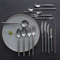 304素材の研磨済みステンレス製洋食器、ホテルや家庭用のナイフとフォーク、レトロな雪の結晶模様、メーカー直販、デザート用
