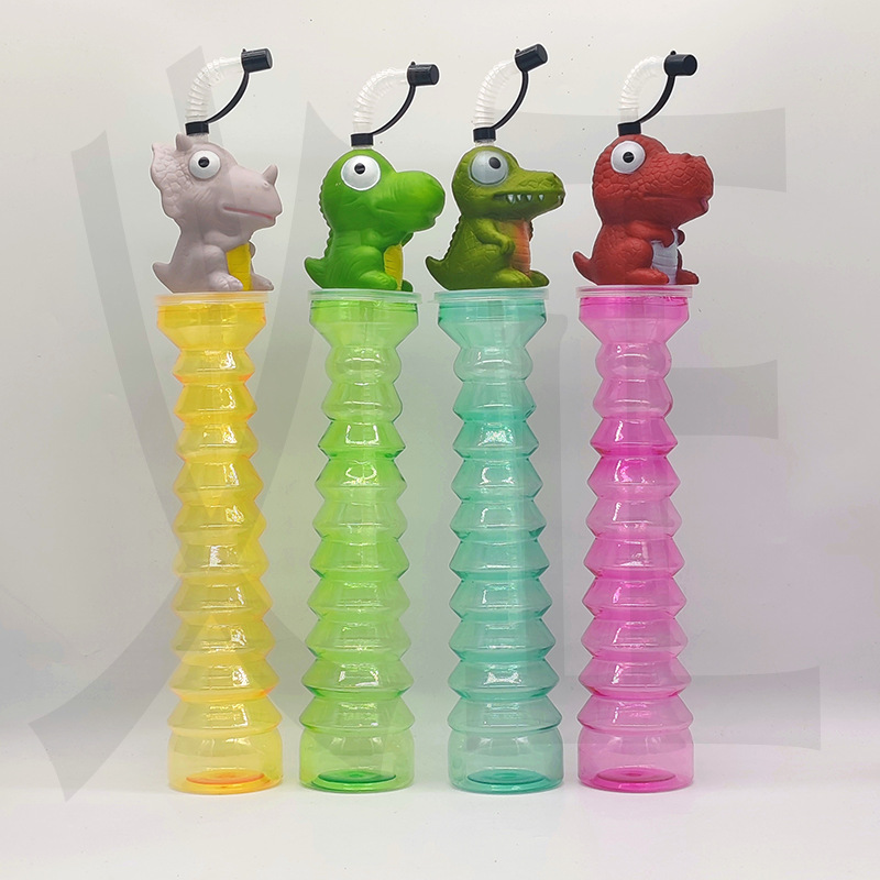 Venta caliente de comercio exterior fabricante spot PET taza de árbol de coco taza de pajita de plástico botella de jugo desechable forma personalizada árbol de coco