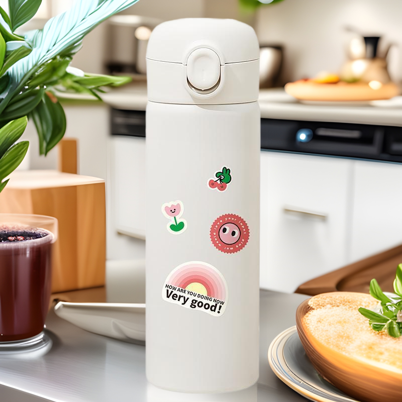 Bebida directa con tapa elástica para el hogar Taza termo de acero inoxidable 304 Taza de agua de rebote portátil para estudiantes Taza de paja simple para niños