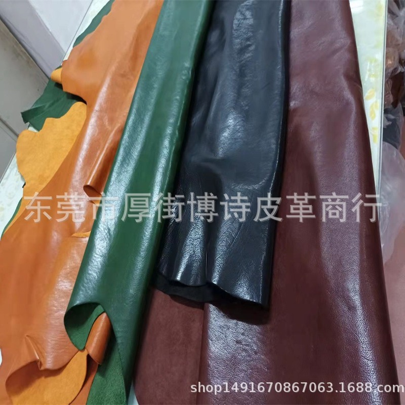 孟加拉软植鞣革植鞣皮头层牛皮全粒面摔纹双色缩纹皮革皮料