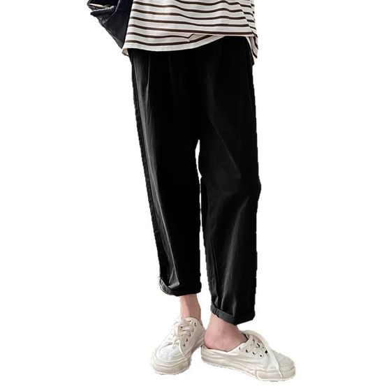 Jing Qi Pregnant Women's Pants Spring and Autumn Outer Wear Torre Pants Casual Straight Pants Small Wide Leg Pants Summer Thin Maternity Wear