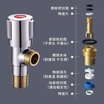 铜角阀铜牙三角阀三条轮4分马桶冷热水阀开关水龙头入墙式铜阀