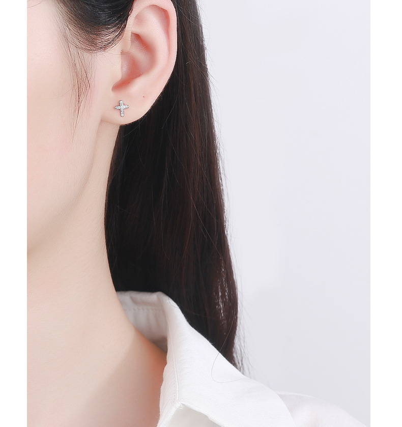 Screw Backs Ear Cap Type 1 Pair Quantity Holiday, Daily Occasion 1 Pair 925 Sterling Silver 925 Sterling Silver Earrings Cross Screw Backs Small Stud Earrings