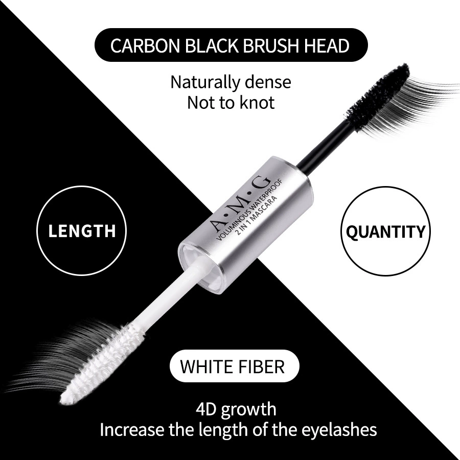 (Cross-border trading), double-sided lengthening dense mascara, long-term effect, styling, no smudge