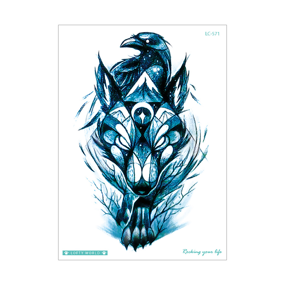 Nueva flor impermeable brazo tatuaje pegatinas personalidad original Lobo tatuaje pegatinas animal patrón tatuaje desechable al por mayor