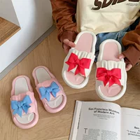 Slide, slippers, summer cute footwear platform with bow, wholesale