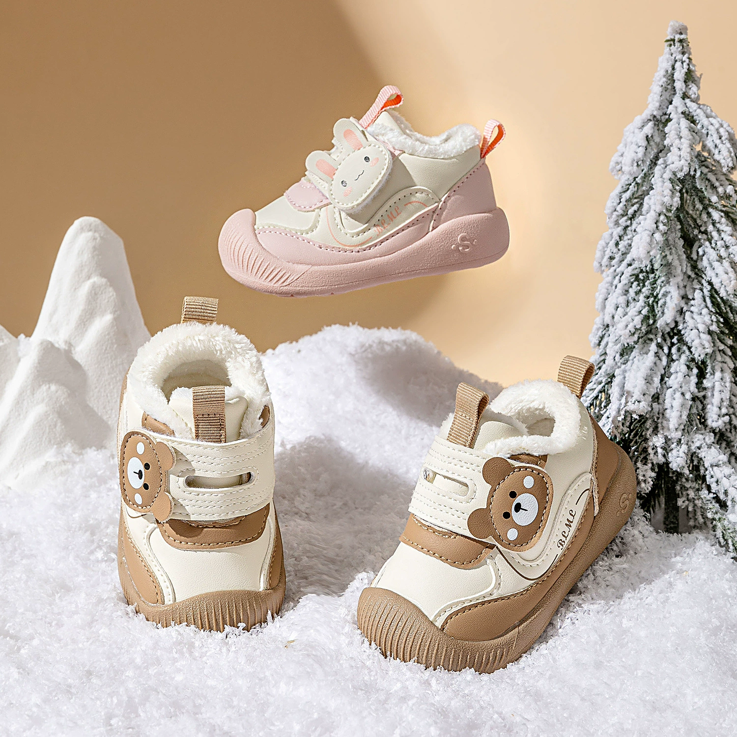 2024 зимняя бархатная хлопчатобумажная обувь женская мягкая подошва супер волокно детская обувь мужская нескользящая обувь оптовая продажа