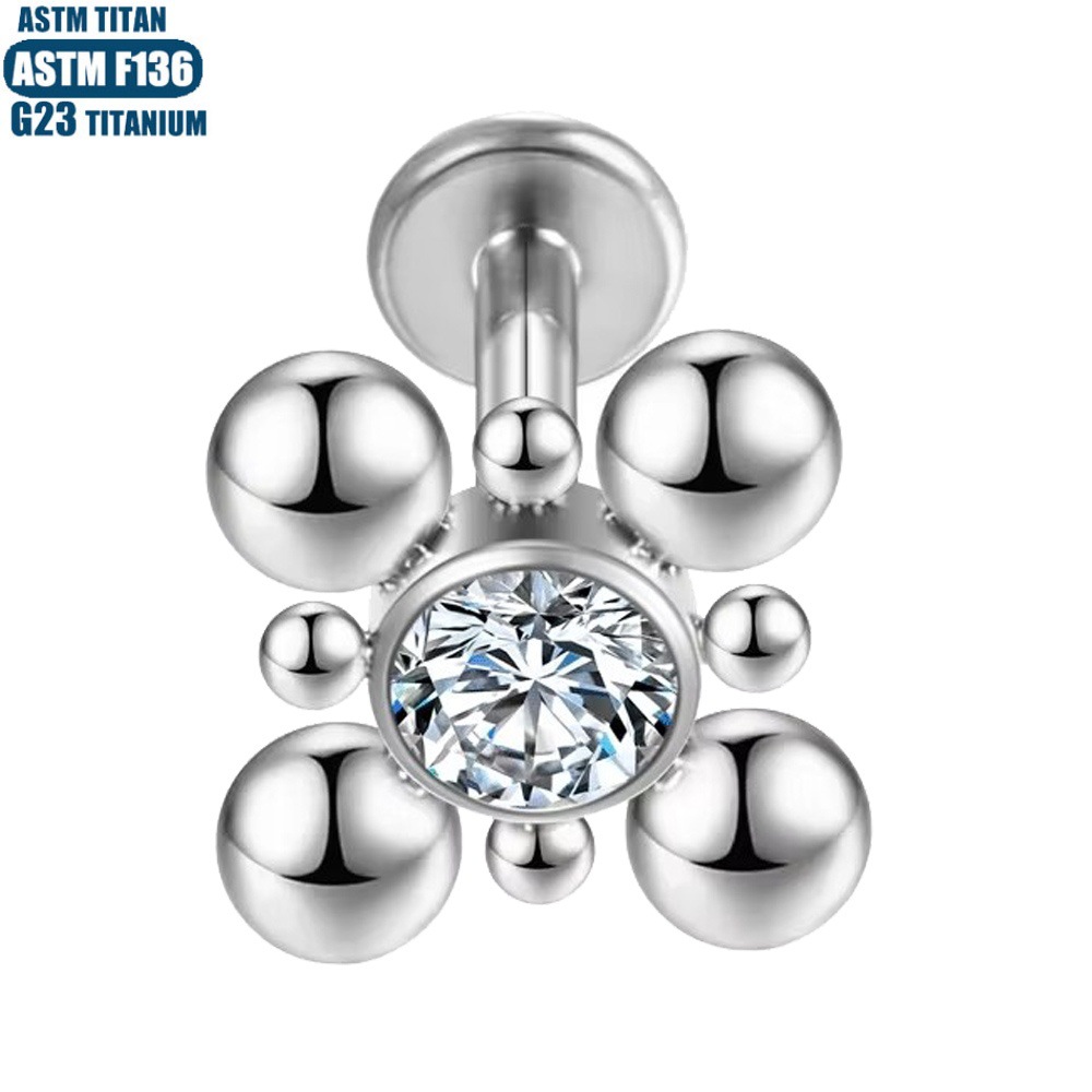 Pointed titanium steel lip stud product view