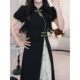 Summer New plus size chubby girl Slimming Design Sense Skirt Improved Cheongsam New Chinese Style National Style Elegant dress Women