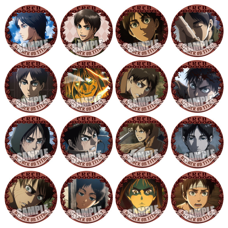 Attack on Titan Allen personajı buton nişanı, 16 növ