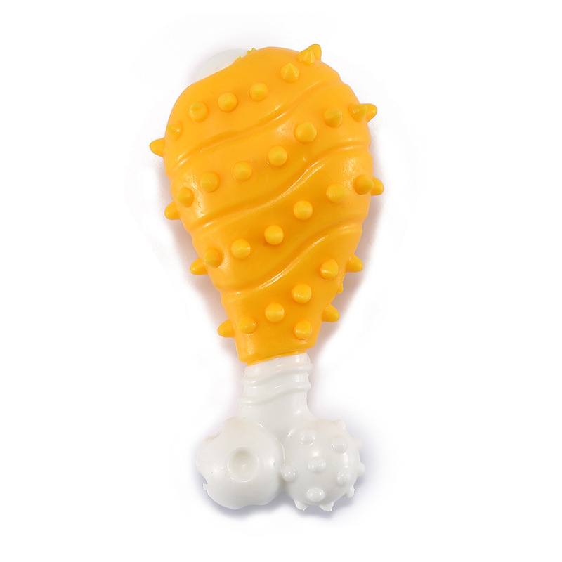 Juguete transfronterizo para mascotas hueso de pollo nylon recubierto de goma juguete para perros Limpieza de dientes resistente a los mordiscos masticar palo de molienda suministros para mascotas