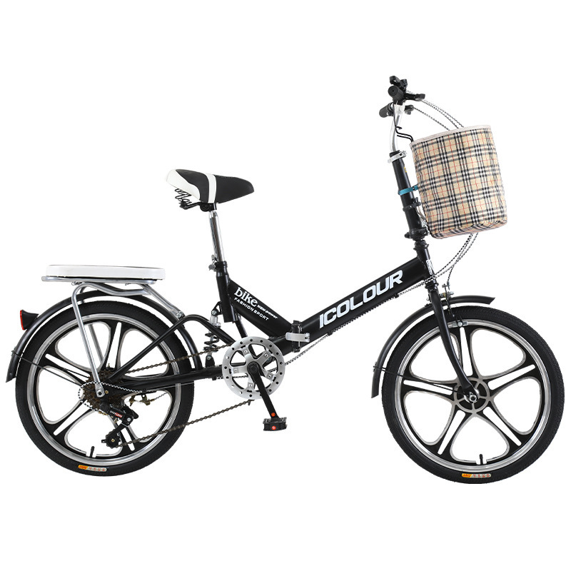 Foldable Bicycle Women's Bike 20-Inch 16-Inch No-Installation Mini Variable-Speed Adult Mini Model for Commuting and Riding