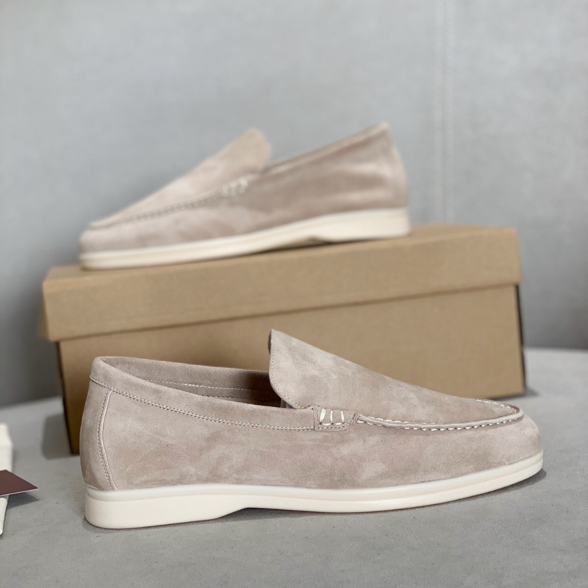 Men's Slip-On Sneakers With Soft Rubber Soles, Suede Casual Shoes, Women's Large-Size Loafers_vogvips.com