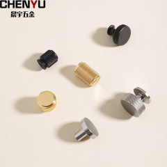 Modern simple round black rose gold brushed silver single hole handle cabinet drawer space aluminum furniture small handle