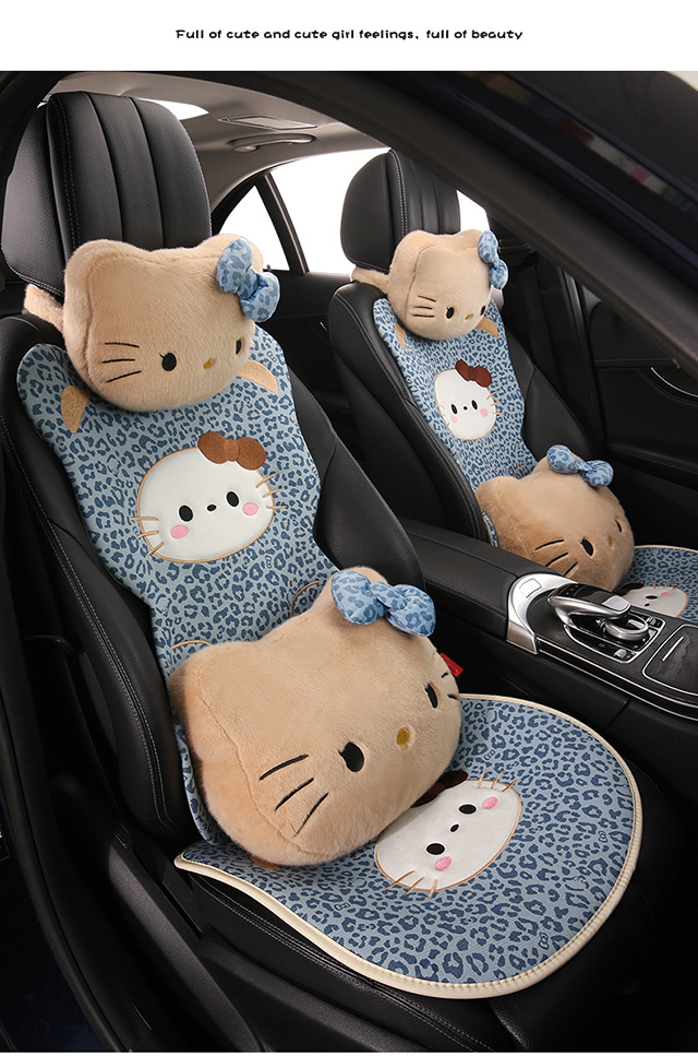Car Headrest and Lumbar Support Cartoon Kt Cat Headrest Pillow, Car Headrest for All Seasons, Lumbar Pillow, Neck Pillow, Car Headrest