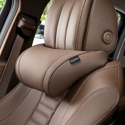 Car Headrest Suitable for Mercedes-Benz Maybach, Bmw, Wenjie, Tesla Neck Pillow, Lumbar Support, Car Neck Pillow (Headrest) - little-k-lychee-pattern-chestnut-brown-neck-pillow-1-piece