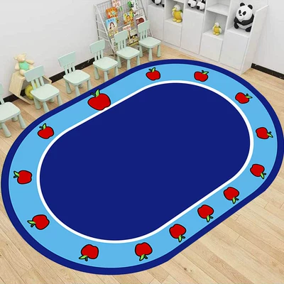 Avtomobil döşəmə paspasları – Foot Mat, Kindergarten Game - blue-red-apple-80cm120cm-crystal-velvet
