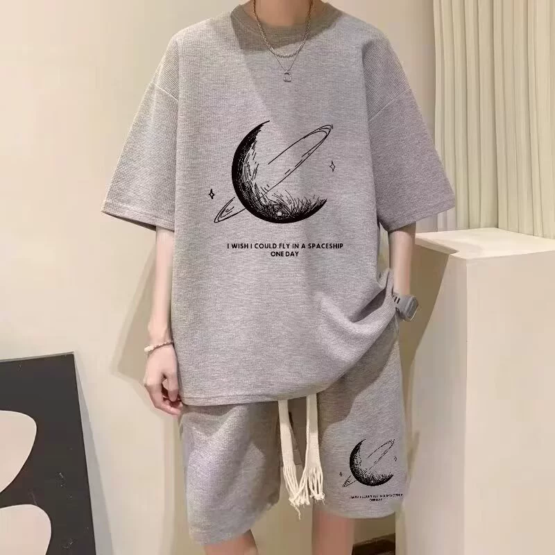 Сетка Вафельные рукава с коротким рукавом-черный белый серый синий