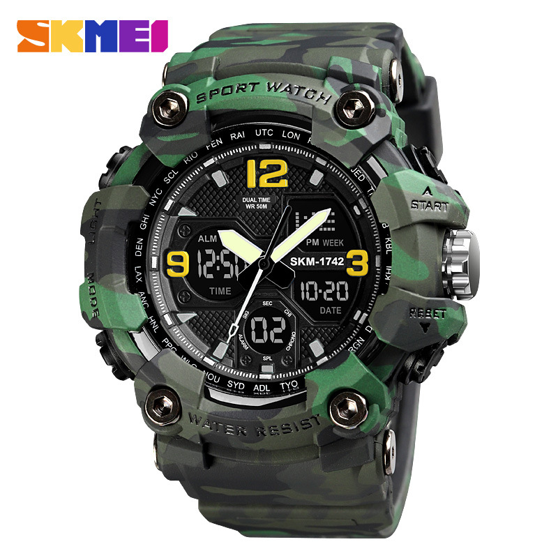 Skmei skmei nueva moda multi-funcional deportes reloj electrónico de los hombres impermeable estudiante reloj electrónico 1742