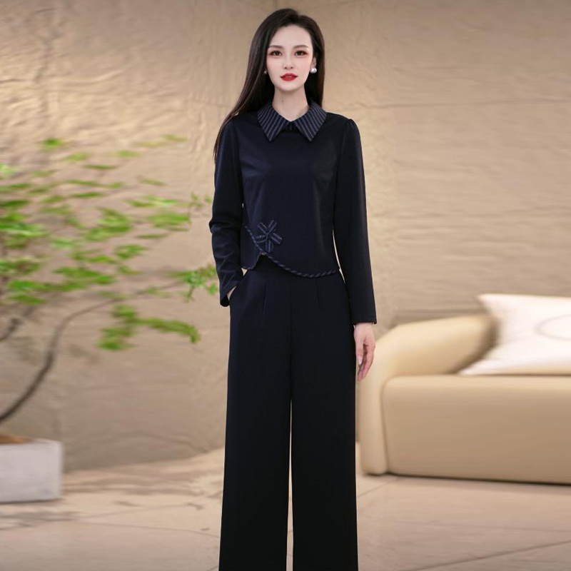 时尚套装女2025秋季新款时髦洋气显瘦长袖上衣阔腿裤气质两件套潮|undefined