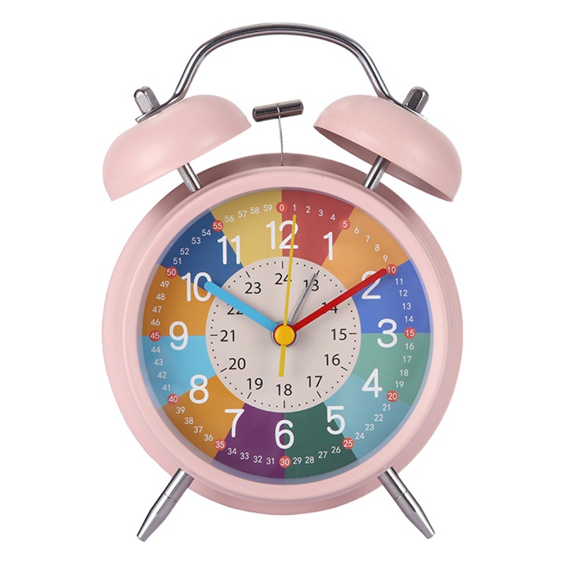 Children's early education metal small alarm clock student charging mute desktop desk clock cartoon luminous clock alarm wholesale