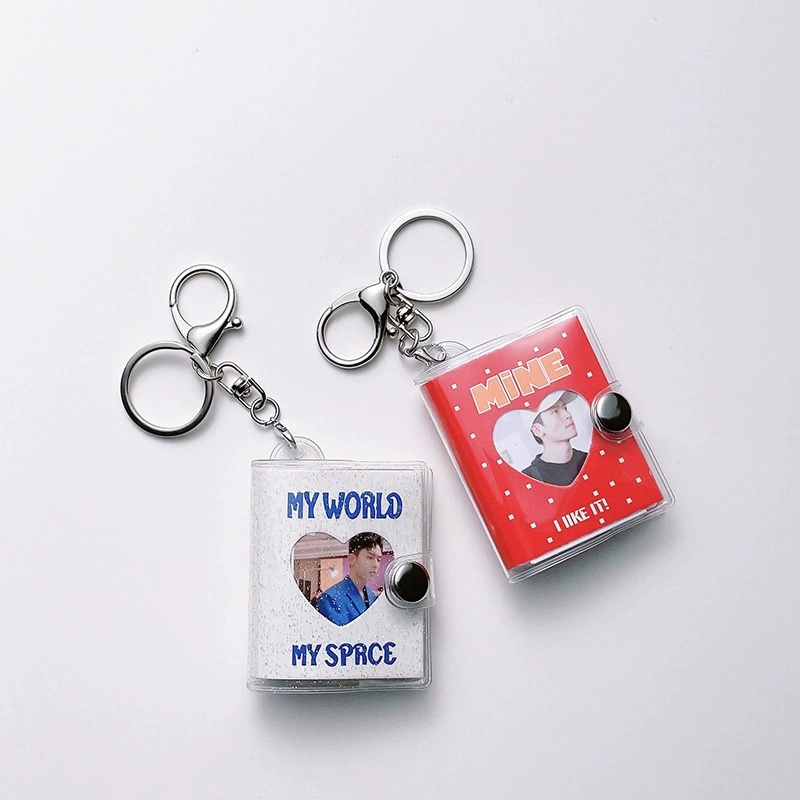 1.0inch 2inch мини-фотоальбом, брелок для ключей, альбом для хранения фотографий со звездами, фотоальбом