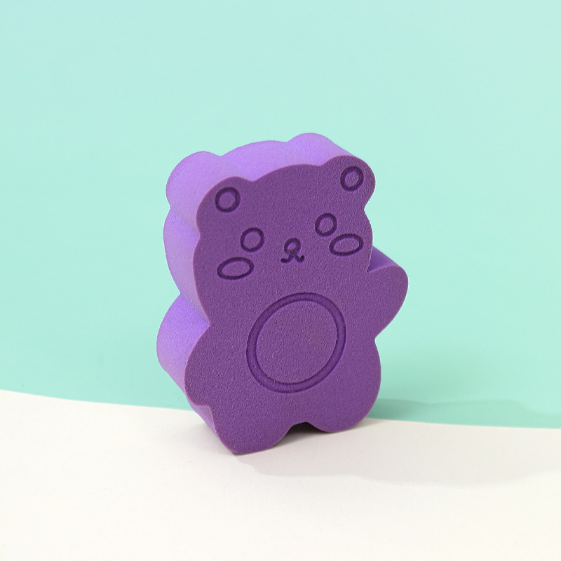 Custom adorable oso biscuitos plano polvo suave cojín de aire tostada esponja de maquillaje huevo de maquillaje seco húmedo