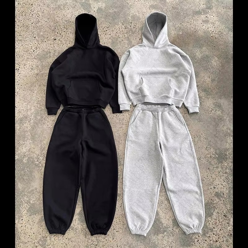 Cross-Border New Hooded Casual Comfortable Street Style Versatile Unisex American Sweatshirt Jogger Set in Stock