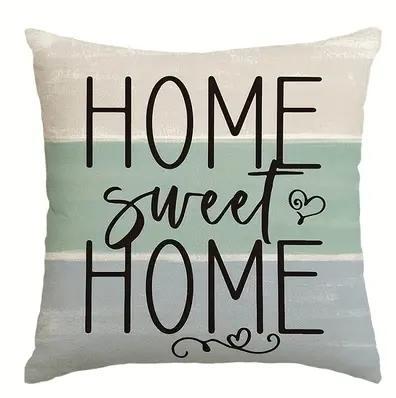 Funda de Almohada con Estampado de Lino, Verde, para Cojín de Sofá, Decoración de Sala de Estar, para Amazon y Temu