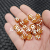 Red and white three -eyed beads, round beads, jade, stone scattered beads, tiger tooth, noble vase character at a glance, 10 mm beads at a glance