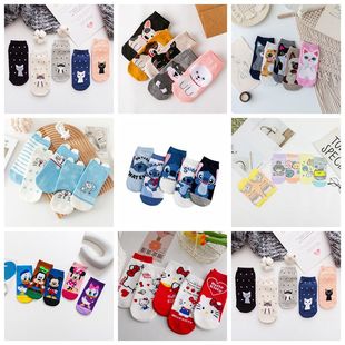 New Women's Short Socks Low-top Shallow Mouth ins Trendy Cute Cartoon Boat Socks Spring and Summer Thin Socks Wholesale