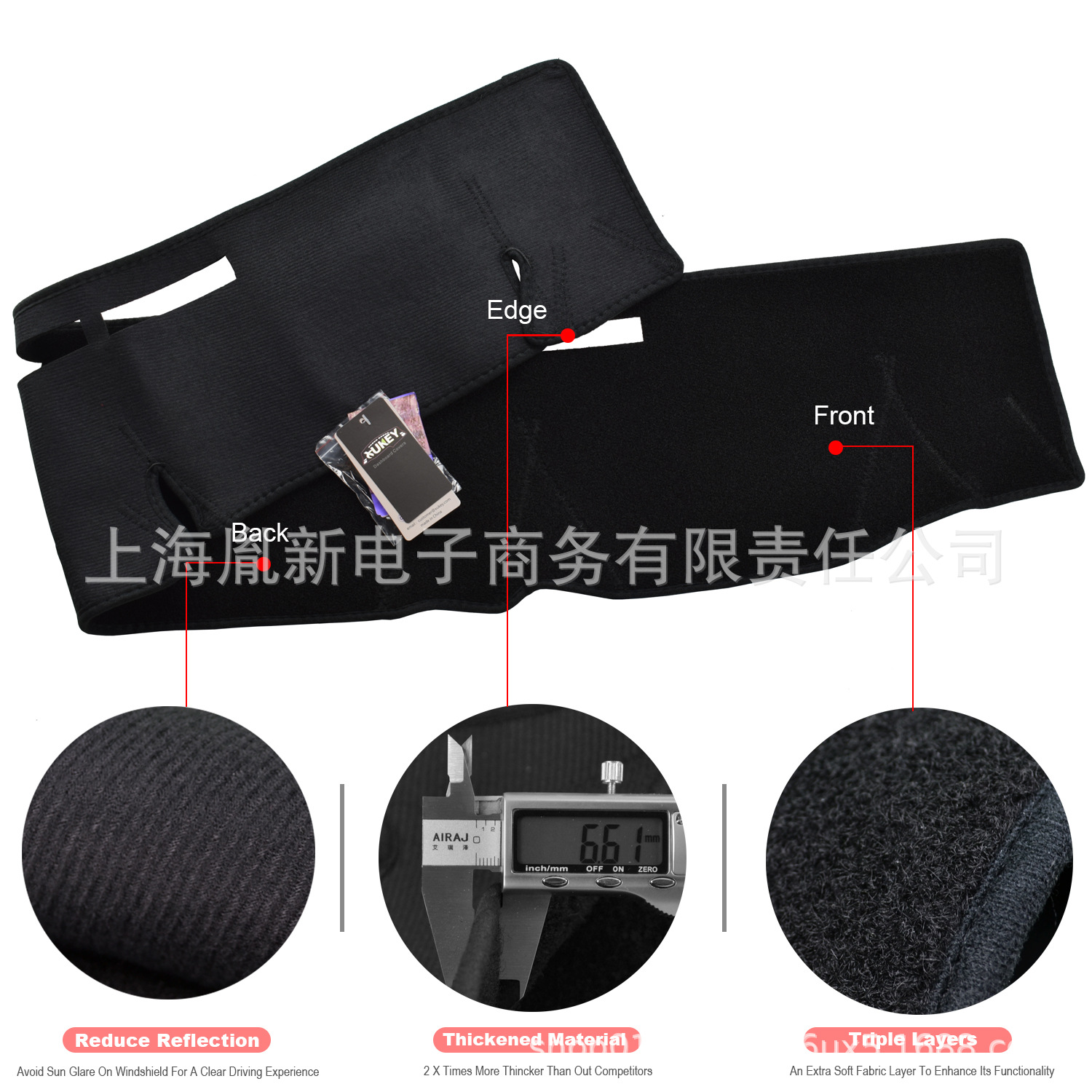 Xukey Dashboard Mat Suitable for Toyota Land Cruiser 2009-2020 Models