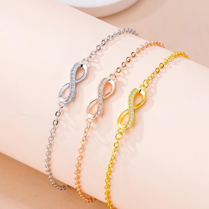 Cross-Border Hot-Selling Infinity Symbol Bracelet for Women, Niche Design, High-End European and American Style Jewelry, Best Friend Birthday Gift