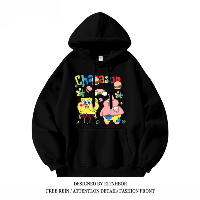 Hooded sweatshirt, American style trendy SpongeBob hoodie, unisex, loose fit, autumn and winter, versatile, Harajuku style 12 Hooded sweatshirt, American style trendy SpongeBob hoodie, unisex, loose fit, autumn and winter, versatile, Harajuku style 12